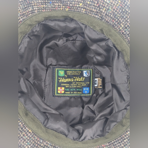 Hanna Hat Tweed Walking Hat Patch Work Multicolor Wool Made in Ireland Sz Small - Picture 9 of 9
